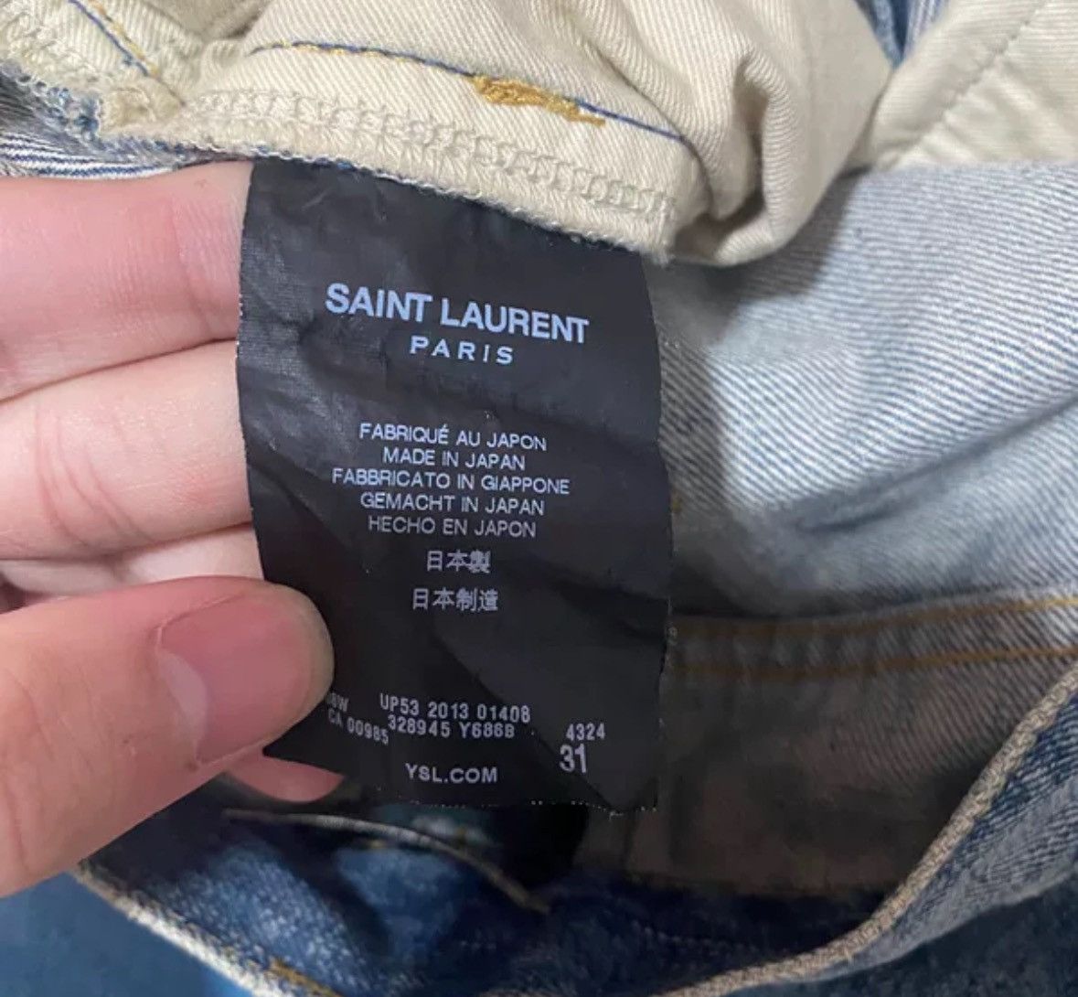 Saint Laurent Paris × Yves Saint Laurent Saint Laurent slp13fwD02 Year Old Corroded and Damaged Jeans Size US 31 - 5 Thumbnail