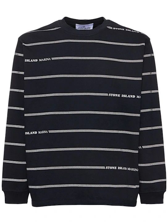 Stone Island o1lsvrm0425 Crewneck Striped Sweatshirt in Navy Size US M / EU 48-50 / 2 - 1 Thumbnail