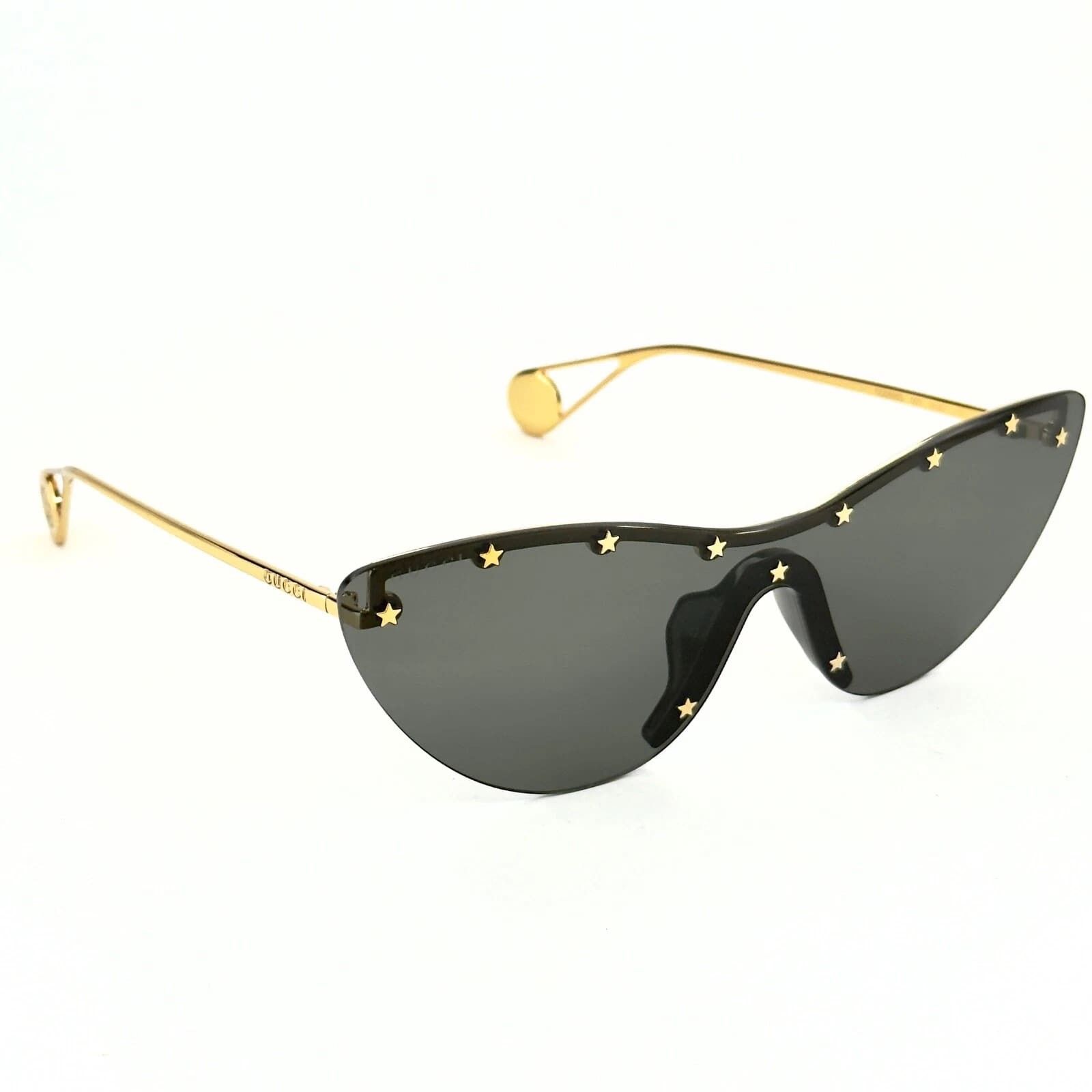 Gucci GUCCI GG0666S STAR 0666 Black Gold Cat Eye Sunglasses 001 Size ONE SIZE - 6 Thumbnail