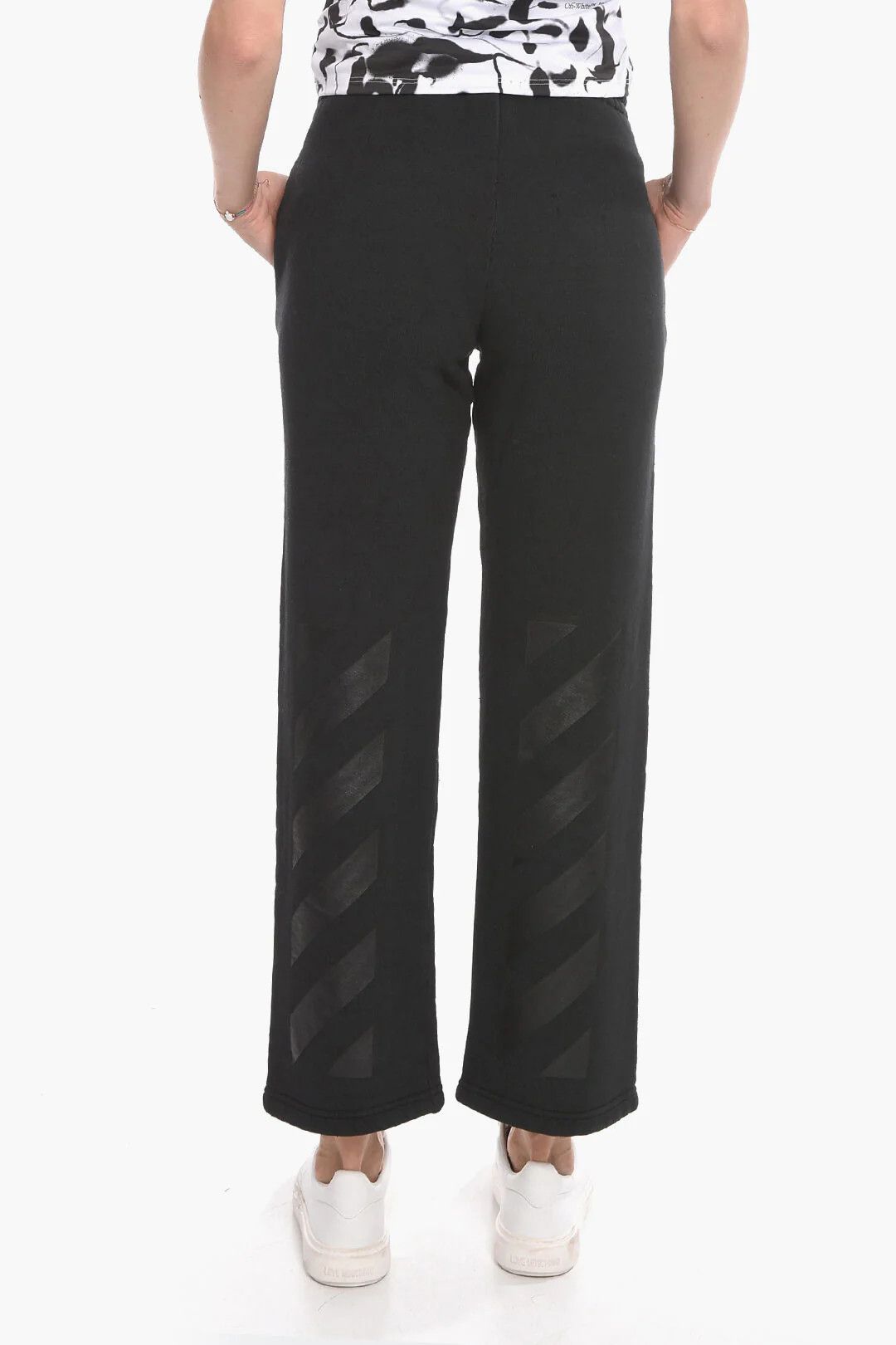 Off-White og1mm0426 Brushed Cotton Jogger Pant in Black Size 28" / US 6 / IT 42 - 2 Thumbnail