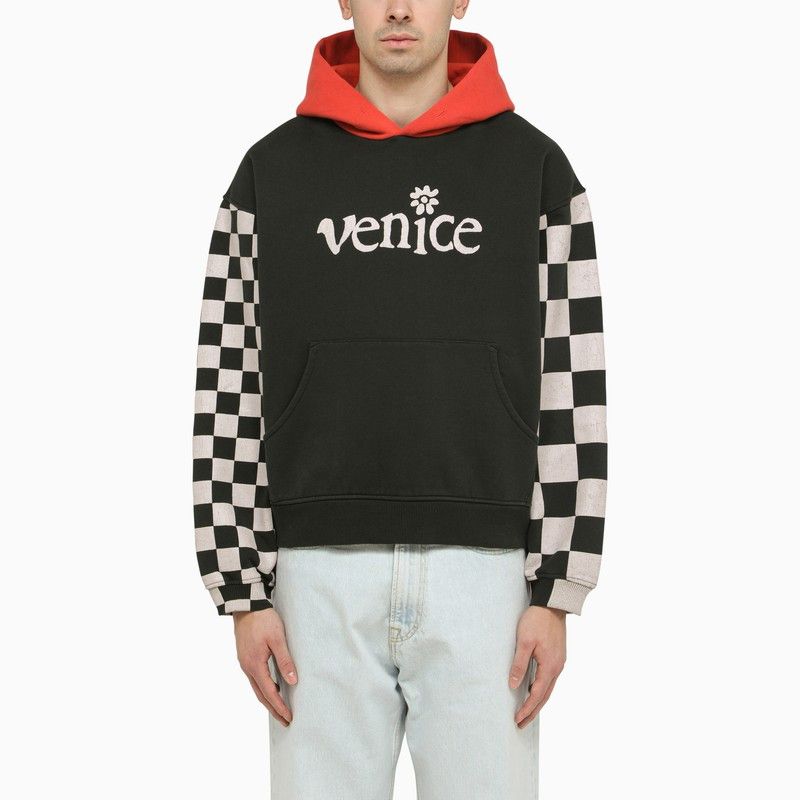 image of Erl Venice Black/white Hoodie, Men's (Size Medium)