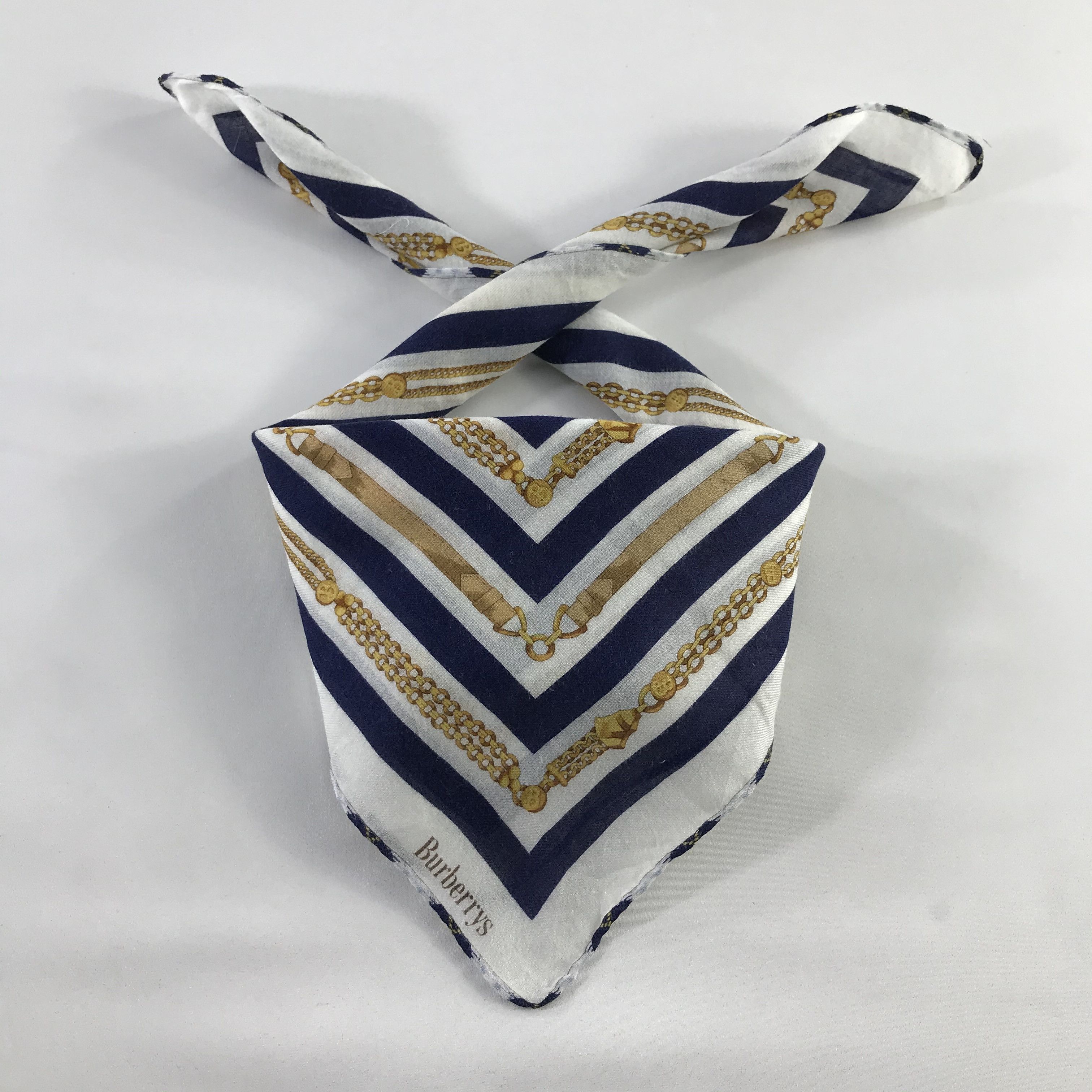 Burberry × Vintage Burberry Bandana / Handkerchief / Neckerchief - S558 Size ONE SIZE - 3 Thumbnail