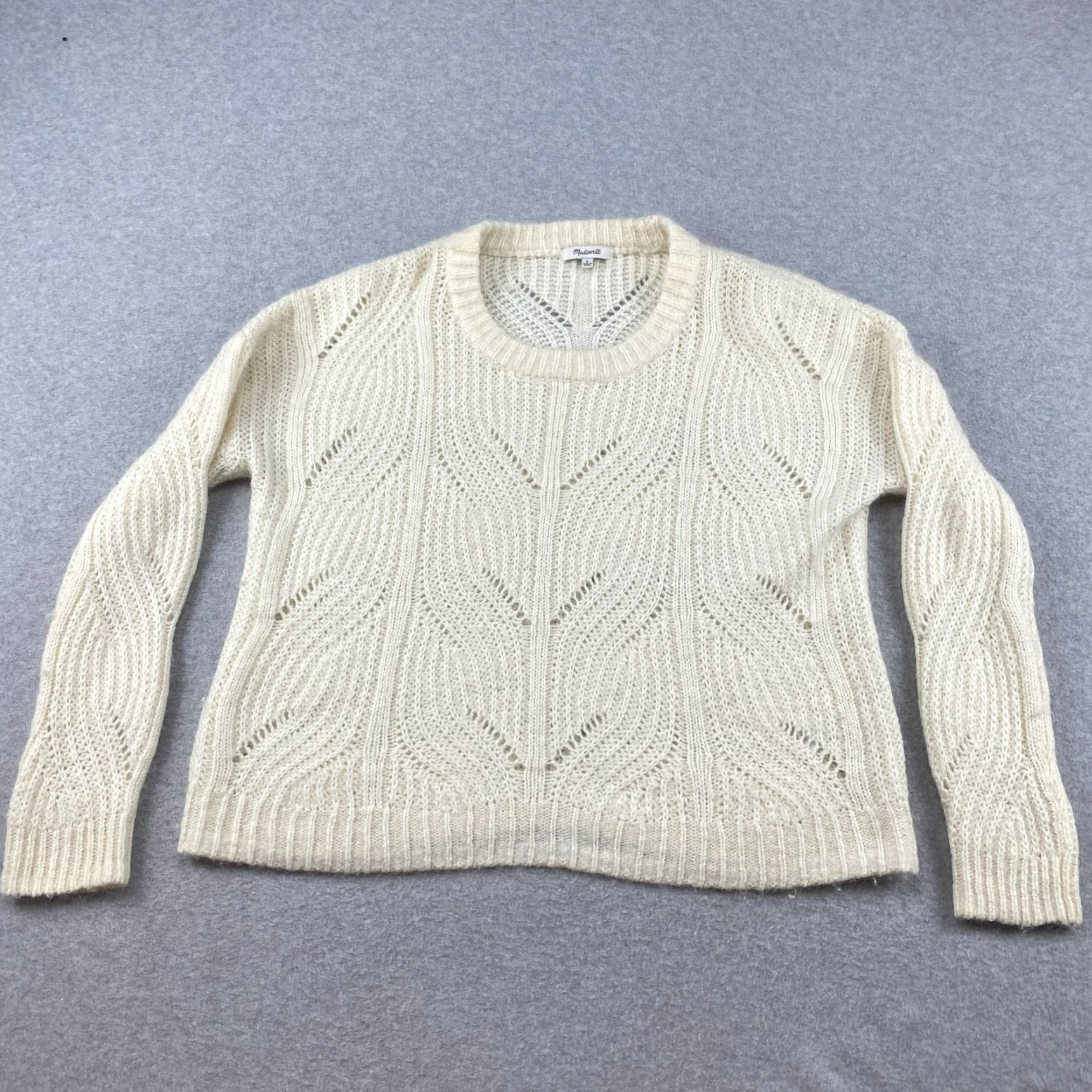 Madewell Madewell Charley Sweater Womens M Cream Pullover Cable Knit Size M / US 6-8 / IT 42-44 - 2 Thumbnail