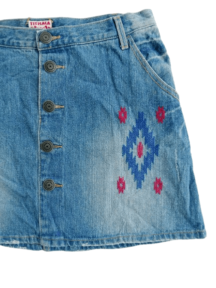 Japanese Brand TITICACA Denim Mini Skirt Japanese Brand Size 30" / US 8 / IT 44 - 4 Thumbnail