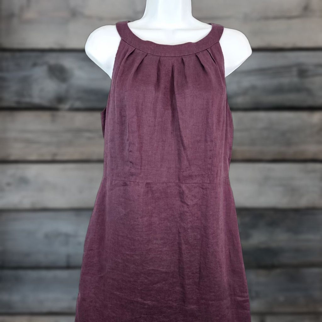 Loft LOFT Ann Taylor Womens Dress Solid Purple Linen Sleeveless Size 8 Knee Length Casual Summer Pencil Dress Womens Size M / US 6-8 / IT 42-44 - 1 Thumbnail