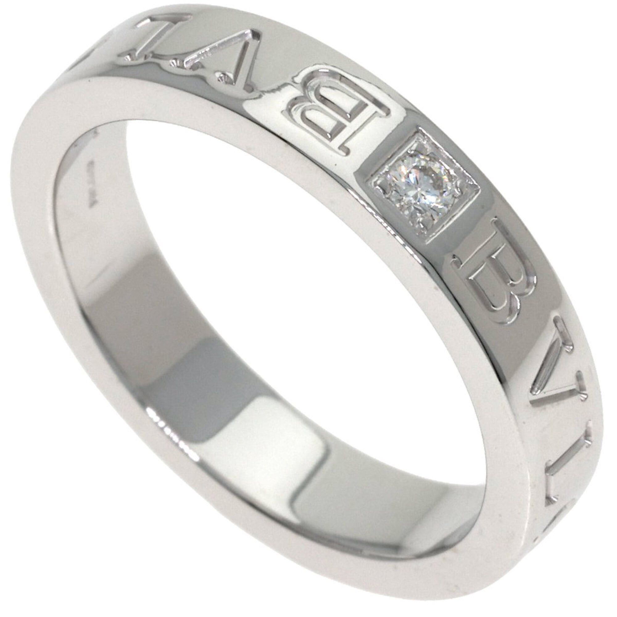Bvlgari Bulgari Double Logo 1P Diamond Ring, 18K White Gold, Women's BVLGARI Size ONE SIZE - 1 Thumbnail