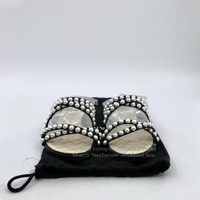 Chanel Chanel Black pearl double C decoration casual flat one-wor Size US 5 / IT 35 - 8 Thumbnail