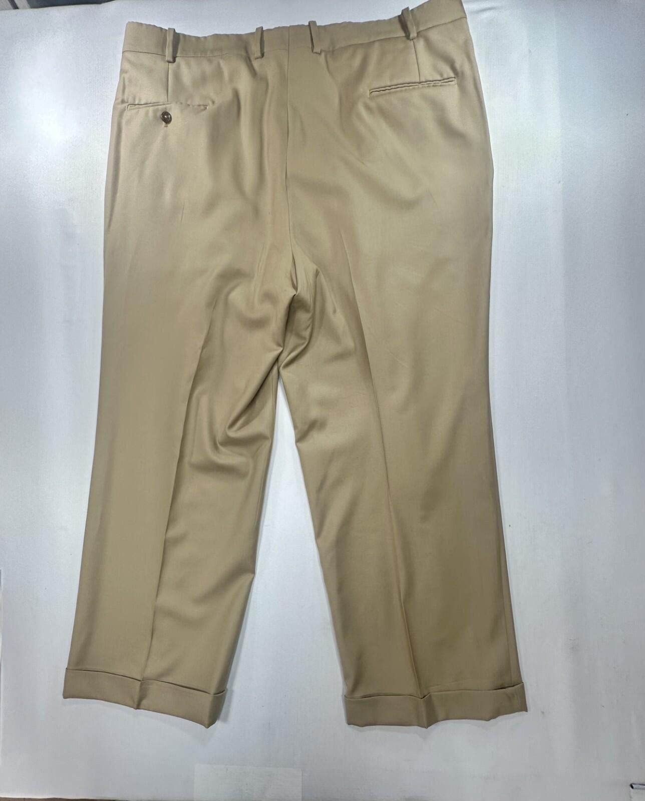 Tom James Tom James Royal Classic Pleated Dress Pants Brown Men 40/28 Size US 40 / EU 56 - 2 Thumbnail
