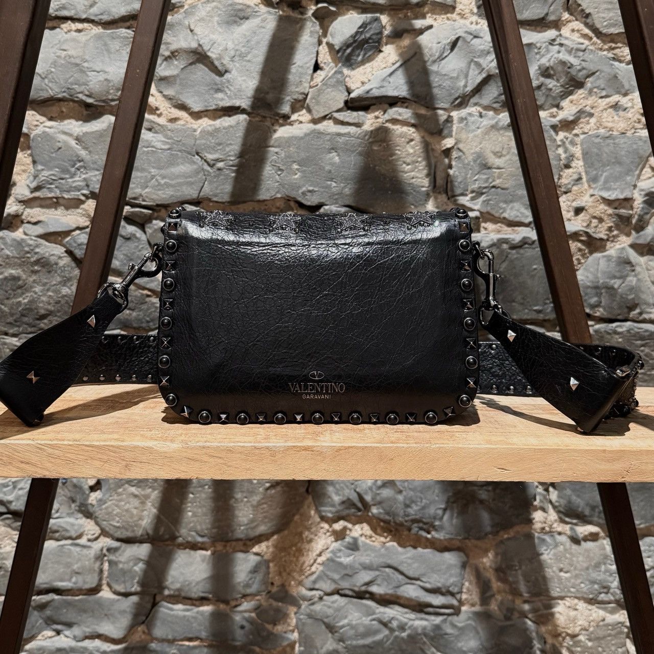 Valentino Valentino Black Star Crystal Rolling Rockstud Crossbody Bag Size ONE SIZE - 4 Thumbnail