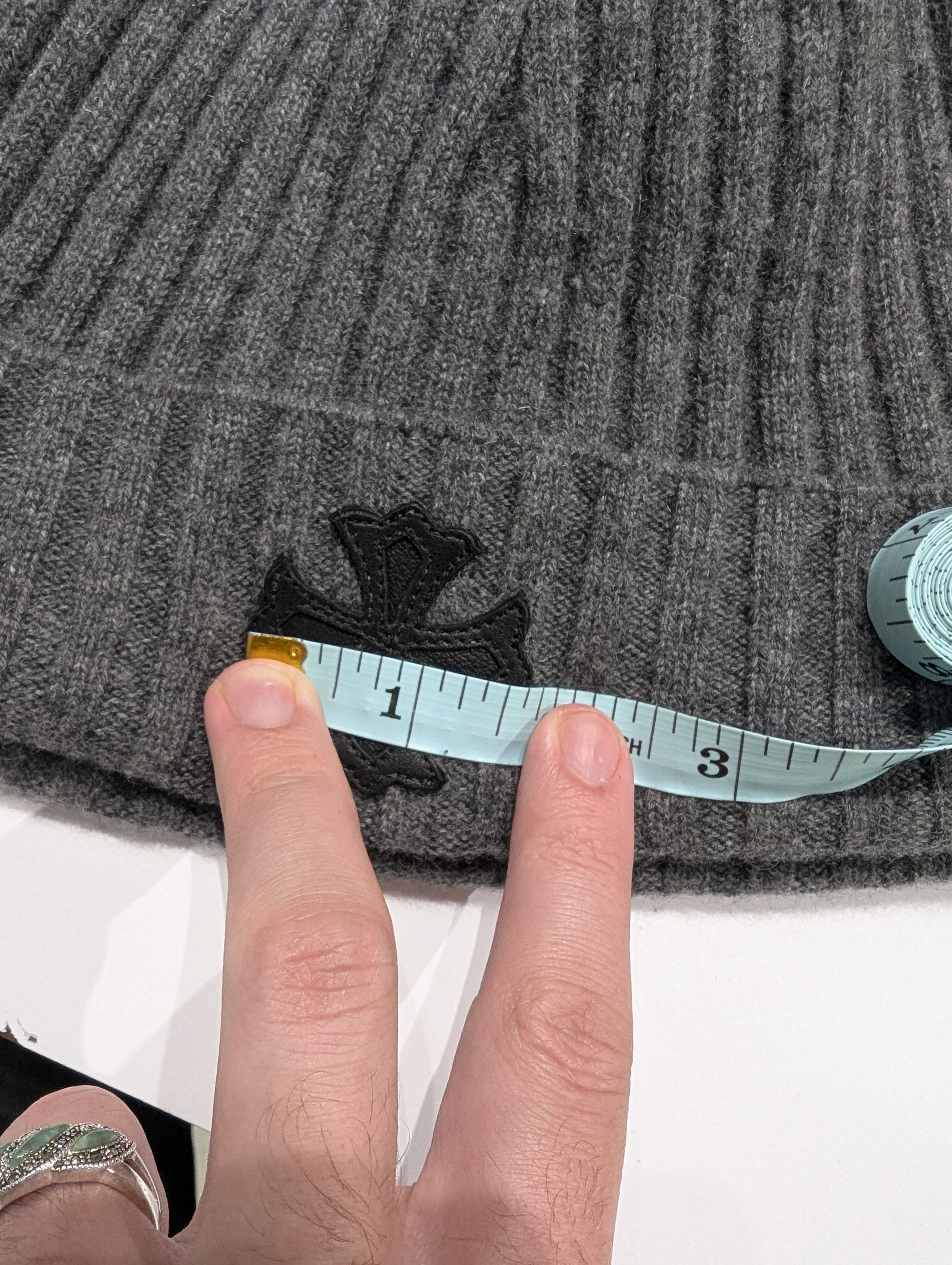 Chrome Hearts Chrome Hearts Plus Patch Cashmere Beanie in Grey Size ONE SIZE - 8 Thumbnail
