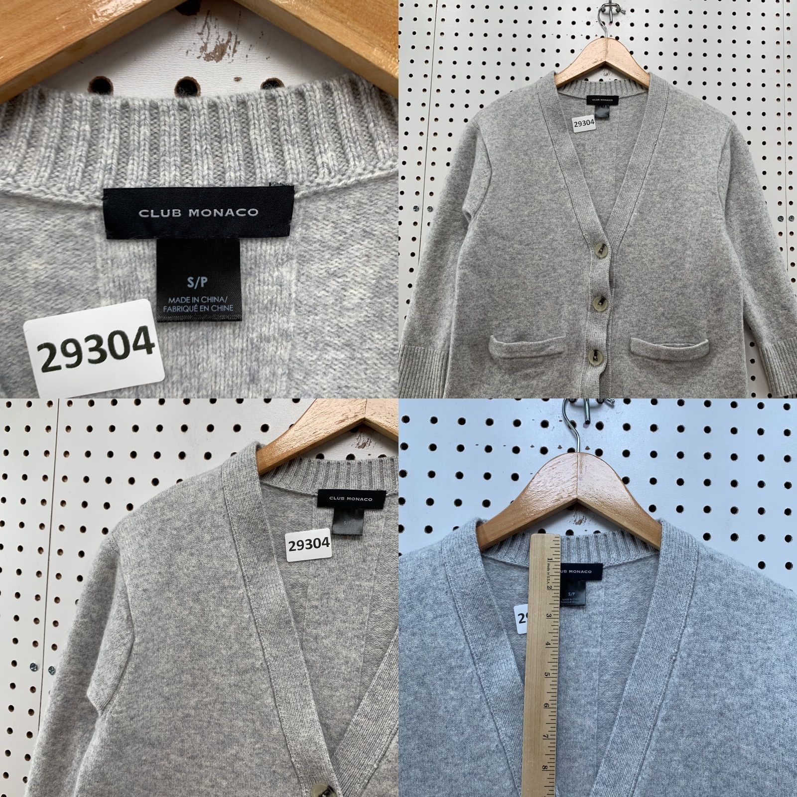 Club Monaco VINTAGE Club Monaco Wool Blend Cardigan Sweater Womens Small Gray Soft 18.5x25 Size S / US 4 / IT 40 - 8 Thumbnail