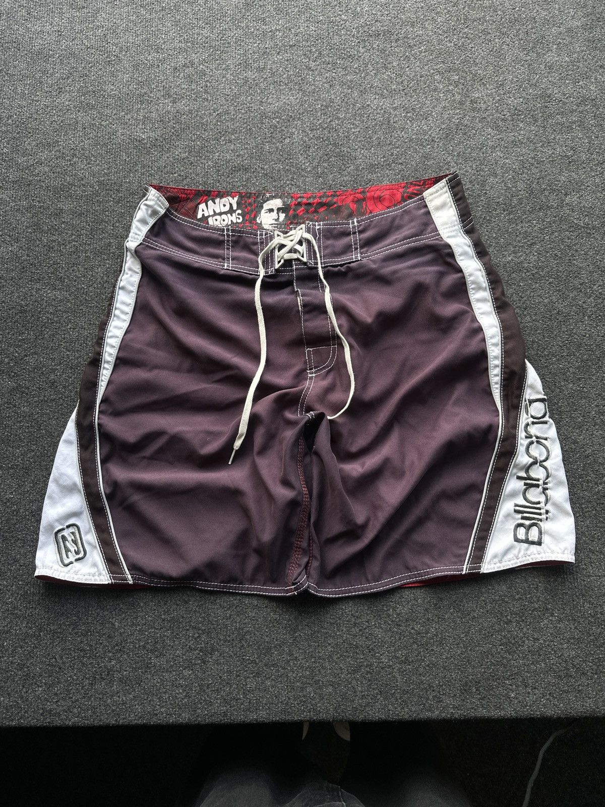 ANDY IRONS 🚨RARE BILLABONG BIG LOGO SWIMM SHORTS Y2K SURF