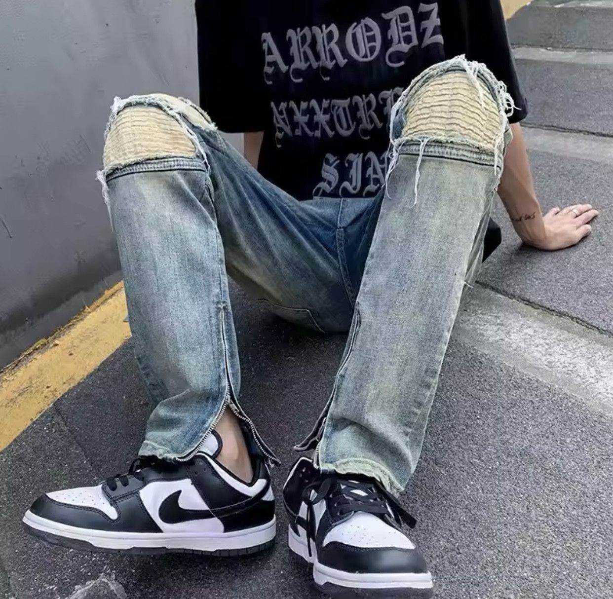 Japanese Brand Y2K Fashion Stretch Slim Ripped Jeans Size US 28 / EU 44 - 4 Thumbnail