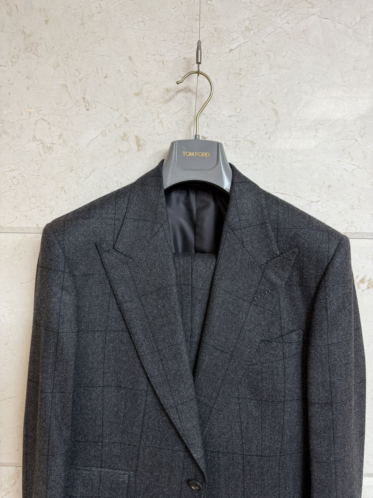 Tom Ford TOM FORD Windsor Fit Wool-Cashmere Windowpane Check Suit 38S Size 38S - 4 Thumbnail