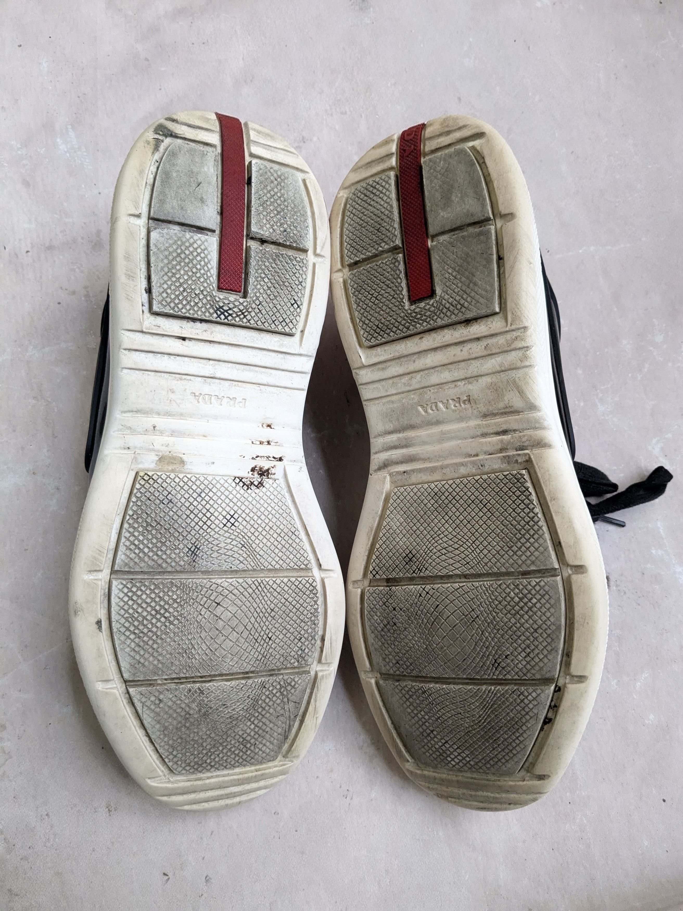 Prada America's Cup Sneakers Black Patent Leather 9 Low Tops