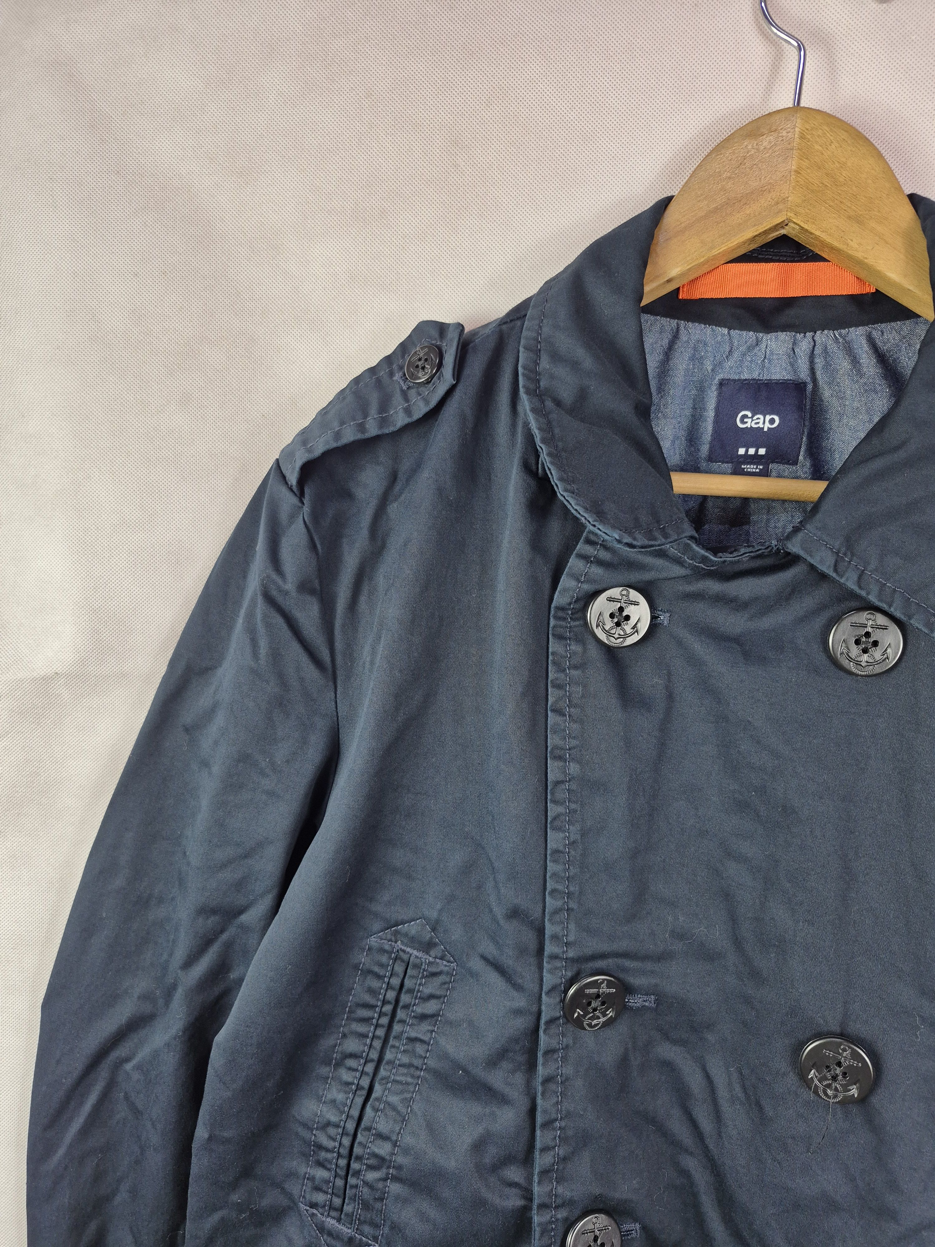 Gap 🔥 GAP True Navy Spring Waxed Parka Jacket Size US L / EU 52-54 / 3 - 5 Thumbnail