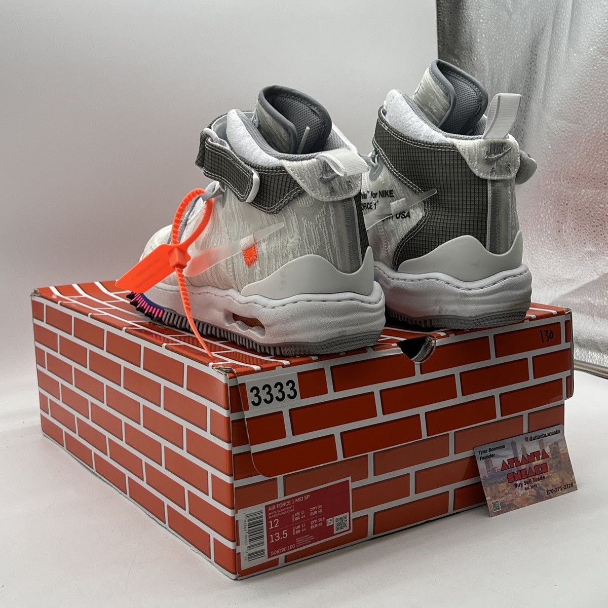 Nike Off white x Air Force 1 mid white Size US 12 / EU 45 - 4 Thumbnail