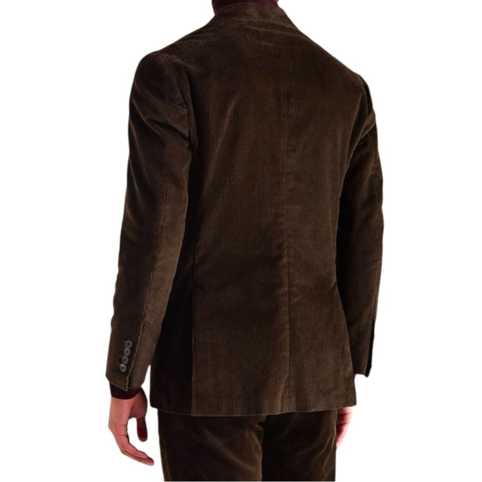 Thom Sweeney Thom Sweeney Wool Corduroy Deep Brown Suit Jacket size 50/ M Size 50R - 3 Thumbnail