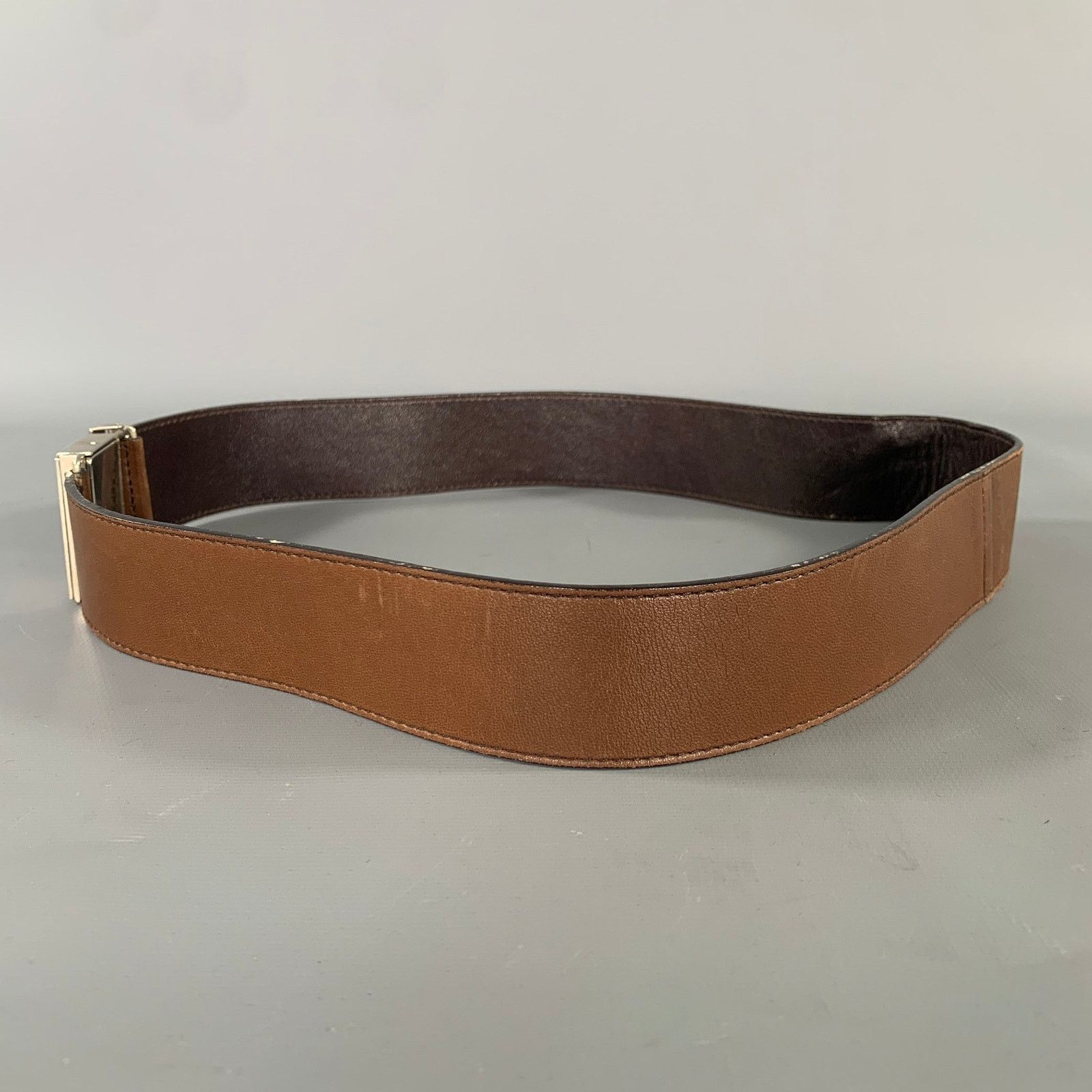 Prada PRADA Brown Leather Belt Size 28 - 4 Thumbnail