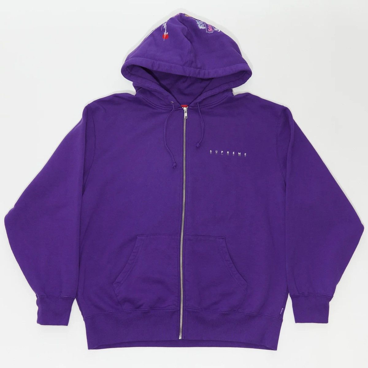 Supreme world famous zip up hooded sweatshirt violet online