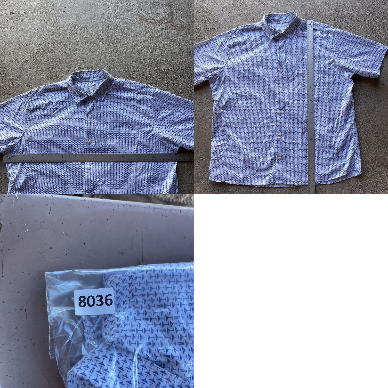Peter Millar Peter Millar Button-Up Shirt Mens XL White Blue Graphic Print Casual Stretch Golf Size US XL / EU 56 / 4 - 8 Thumbnail