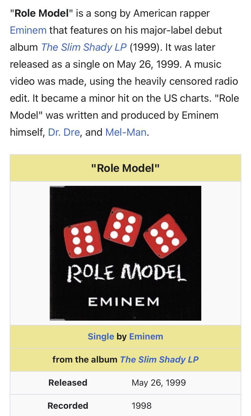 Vintage Rare🔥Original Vintage 90s Eminem "Role Model” Rap Tees Size US XXL / EU 58 / 5 - 24 Thumbnail