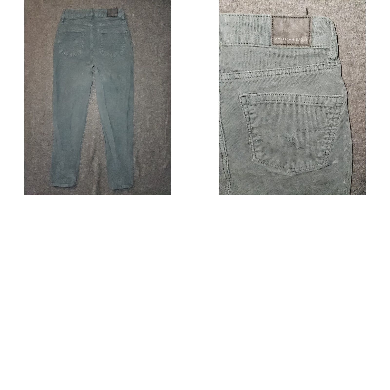 American Eagle Outfitters VINTAGE American Eagle Outfitters Mom Straight Jeans Corduroy Green 00 Short Mid Rise Womens 90s Grunge College Logo Pockets Stretch Solid Size 24" / US 00 / IT 34 - 8 Thumbnail