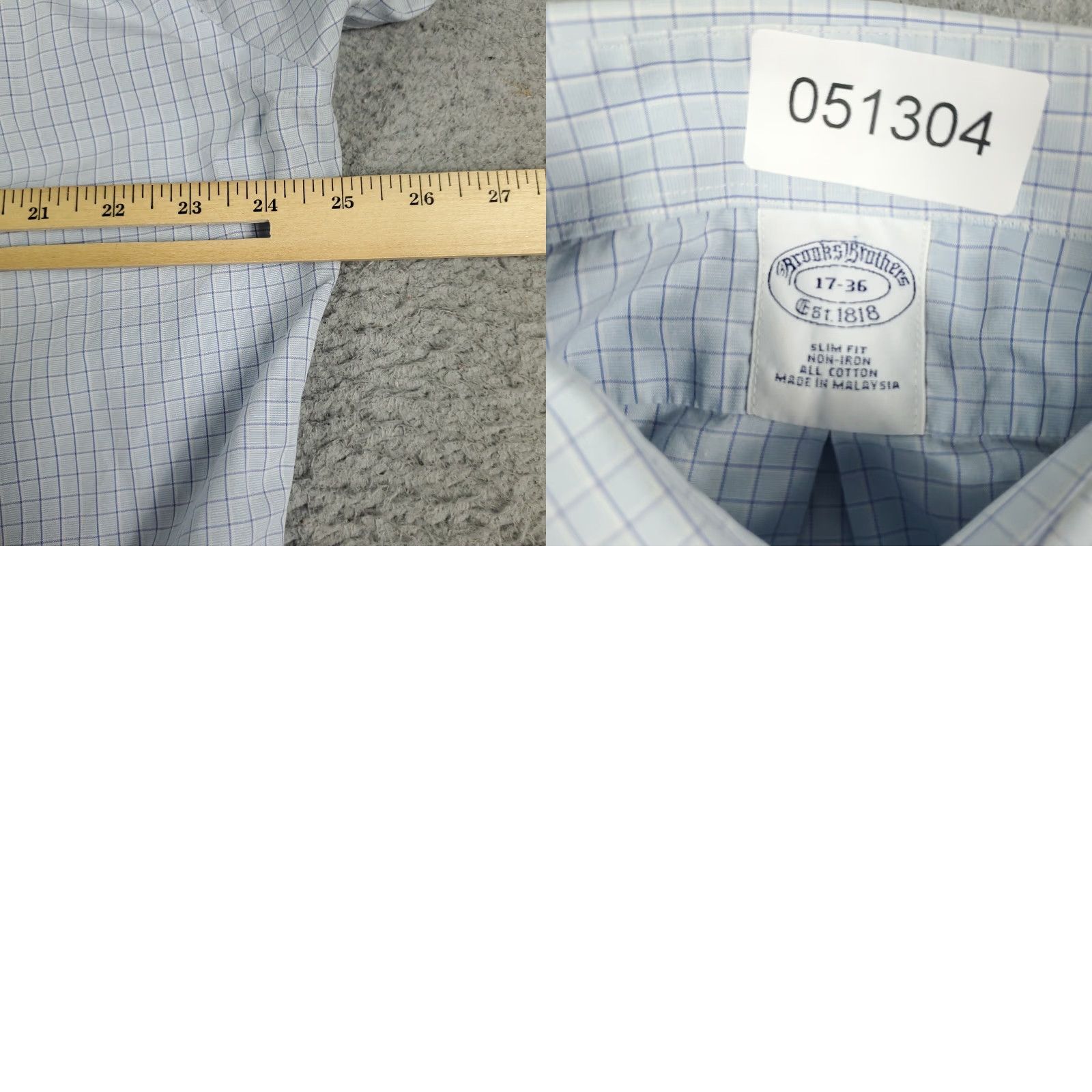 Brooks Brothers Brooks Brothers Dress Shirt Mens Size 17 Blue Check Long Sleeve Button Up Size 46R - 8 Thumbnail