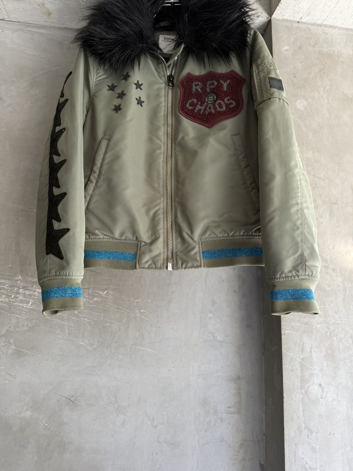 Replay REPLAY Fur-Hooded Bomber Jacket Size US XS / EU 42 / 0 - 4 Thumbnail