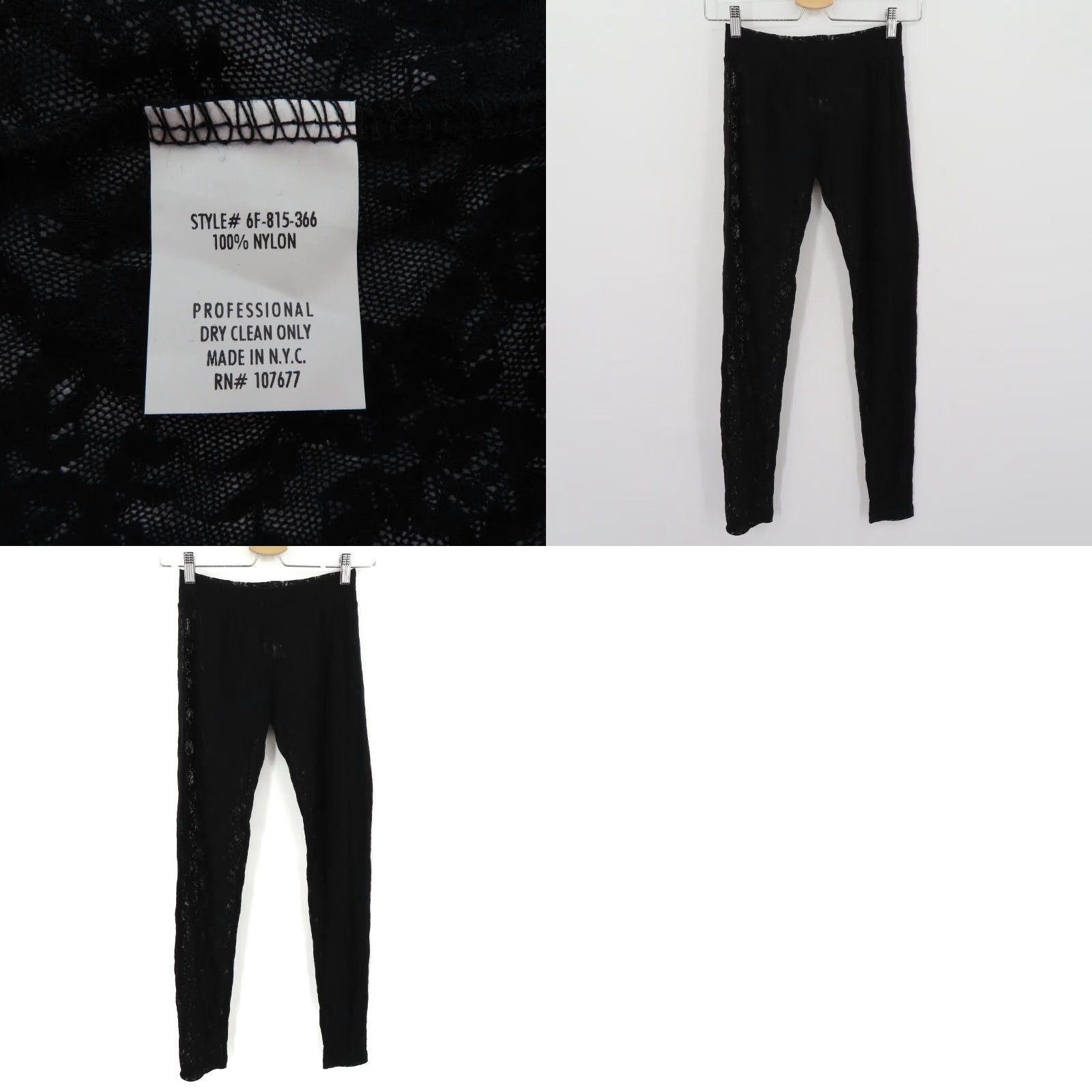 Alice + Olivia Alice + Olivia Women M Black Floral Sheer Lace Footless Leggings Jegging Pants Size 32" / US 10 / IT 46 - 8 Thumbnail