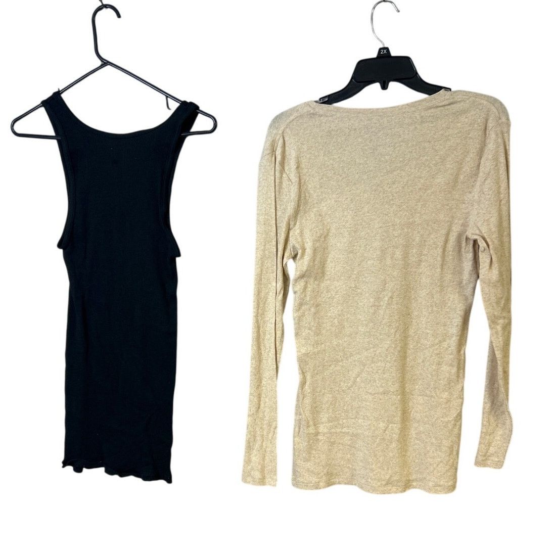 Hanes Lot Of 2 New Hanes Womens Medium XL Long Sleeve Tank Tops Size M / US 6-8 / IT 42-44 - 4 Thumbnail