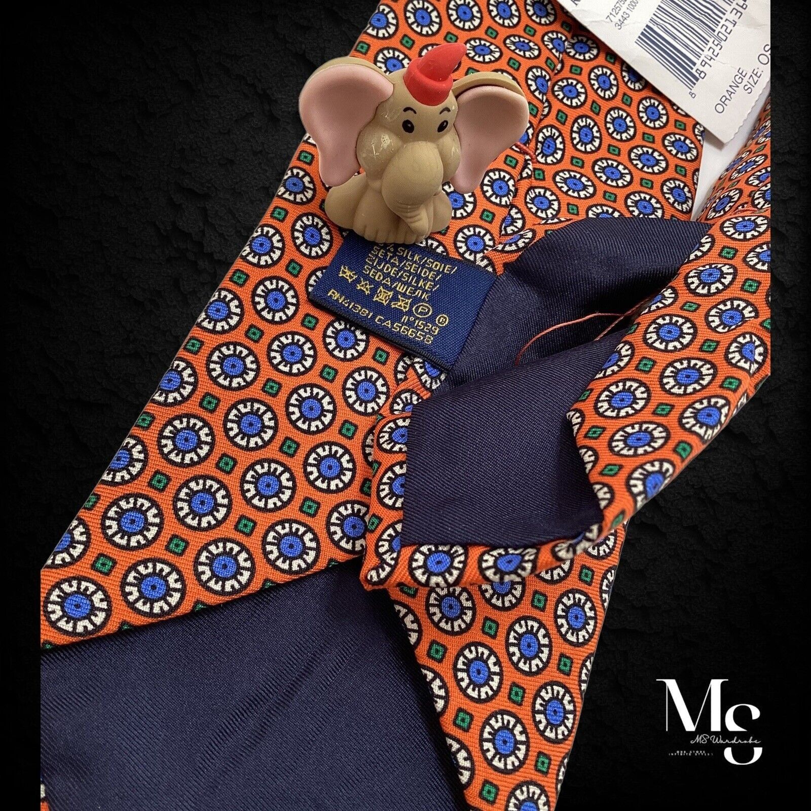 Polo Ralph Lauren POLO RALPH LAUREN Orange Medallion Silk Tie H.Made In Italy Size ONE SIZE - 3 Thumbnail