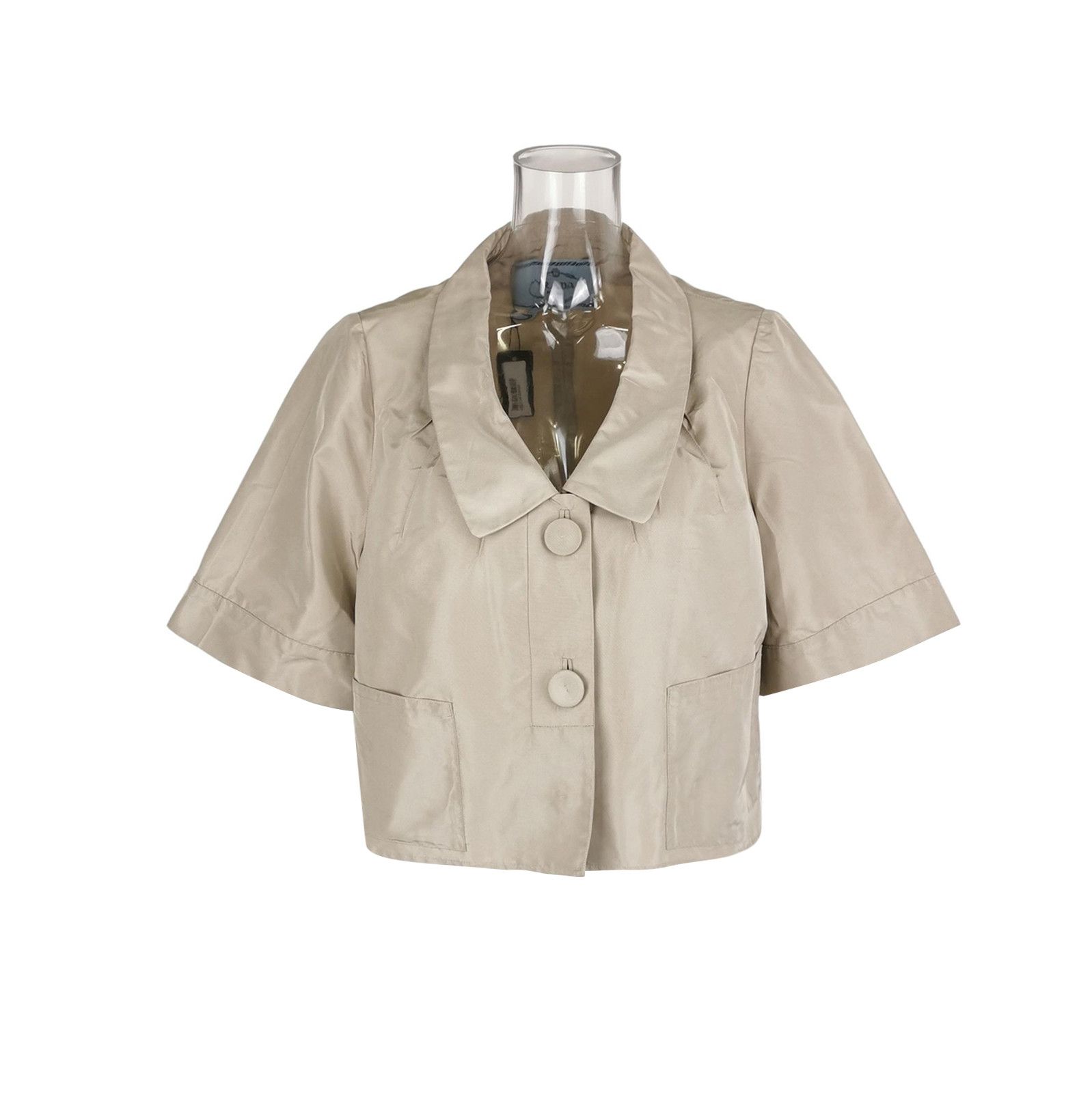Prada Prada Silk Short Sleeve Blouse with Collar - dmc Size XL / US 12-14 / IT 48-50 - 1 Thumbnail