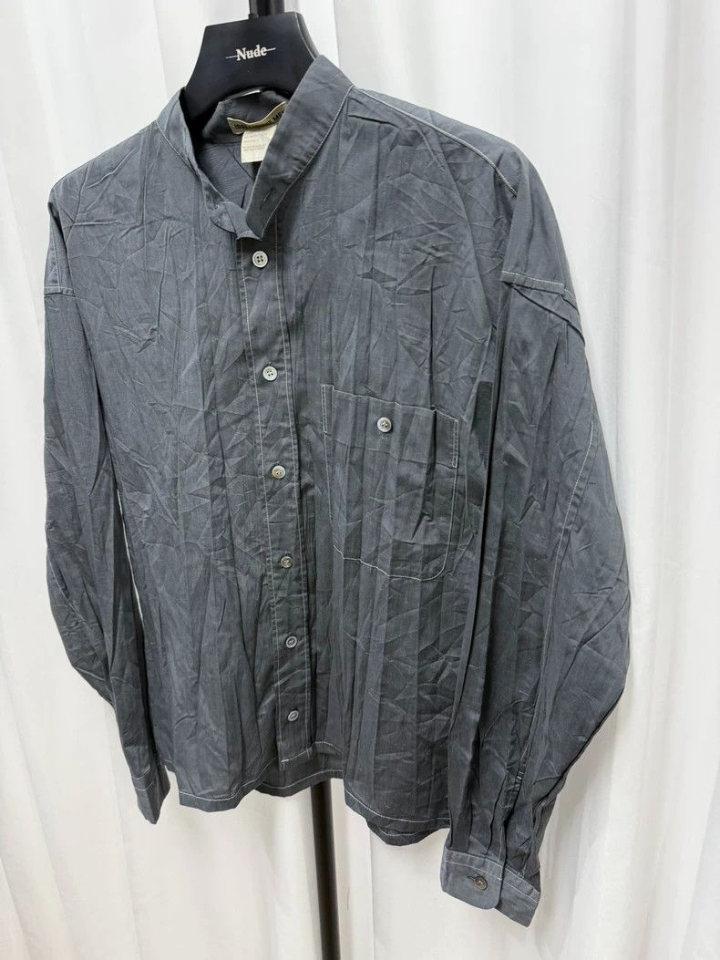 Issey Miyake Issey miyake Striped pleated stand-up collar shirt 2502-Nex Size US L / EU 52-54 / 3 - 2 Thumbnail
