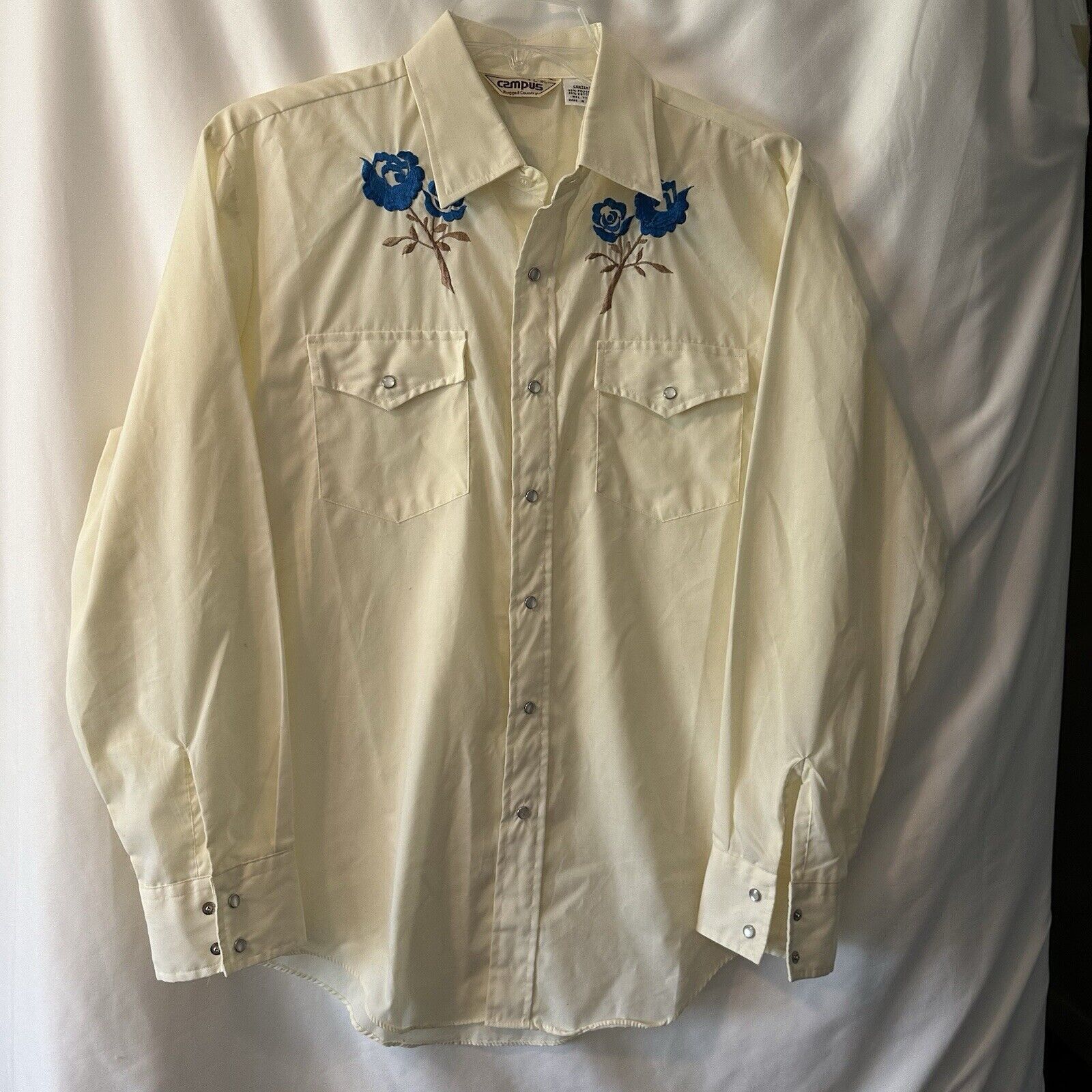 Other Campus Rugged Western Shirt Sz LR Yellow Snaps Embroidered Size US L / EU 52-54 / 3 - 11 Thumbnail