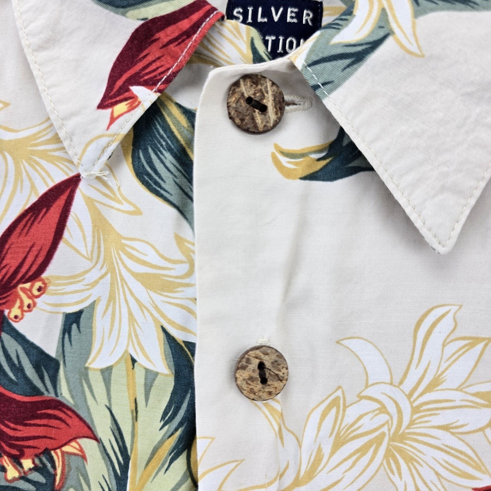 Quicksilver Vintage Quiksilver Silver Hawaiian Shirt XL Aloha Floral Size US XL / EU 56 / 4 - 3 Thumbnail