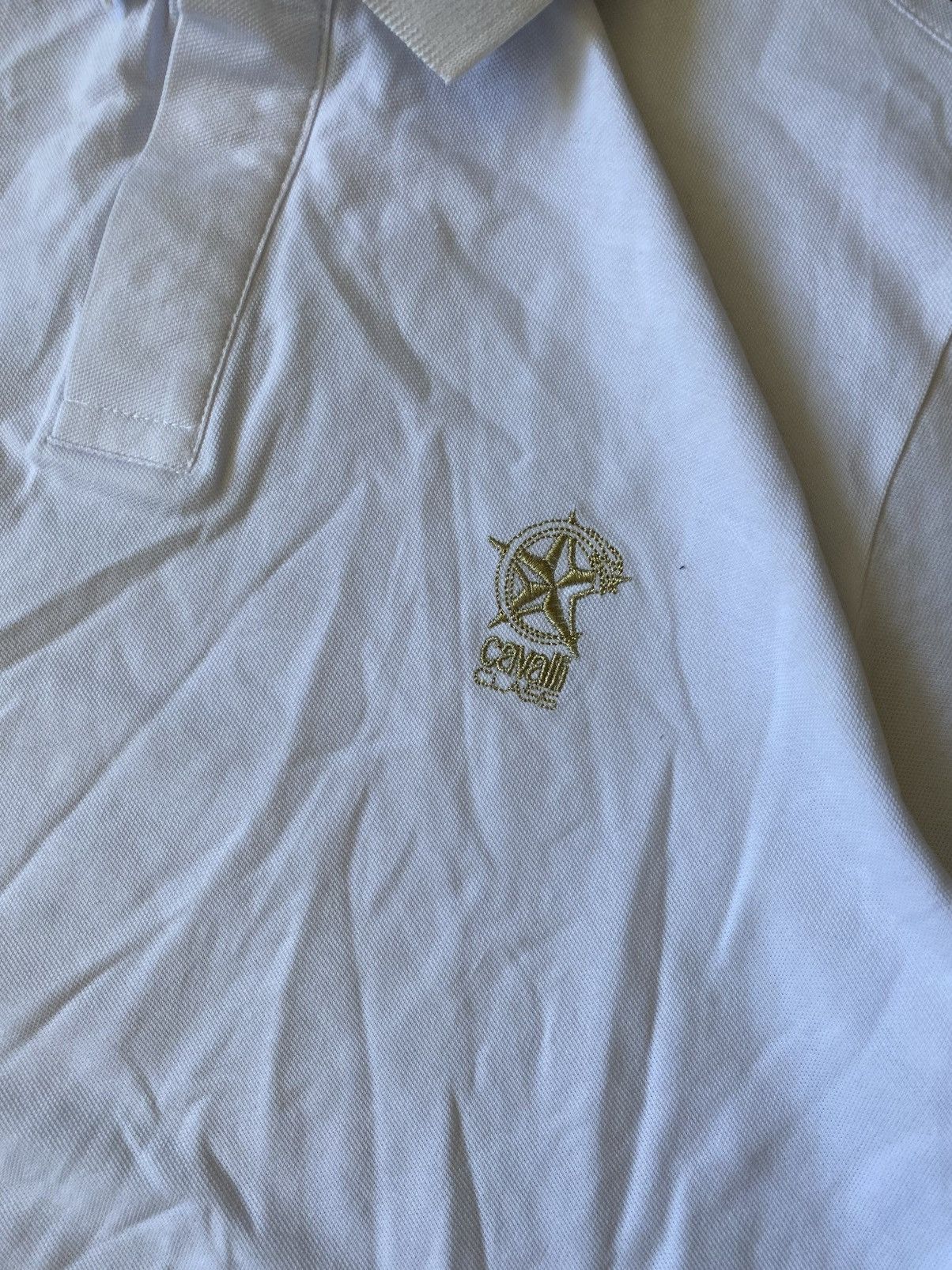 Cavalli Class Roberto Cavalli Golden Luxury Polo Embroidered Logos Size US XL / EU 56 / 4 - 4 Thumbnail