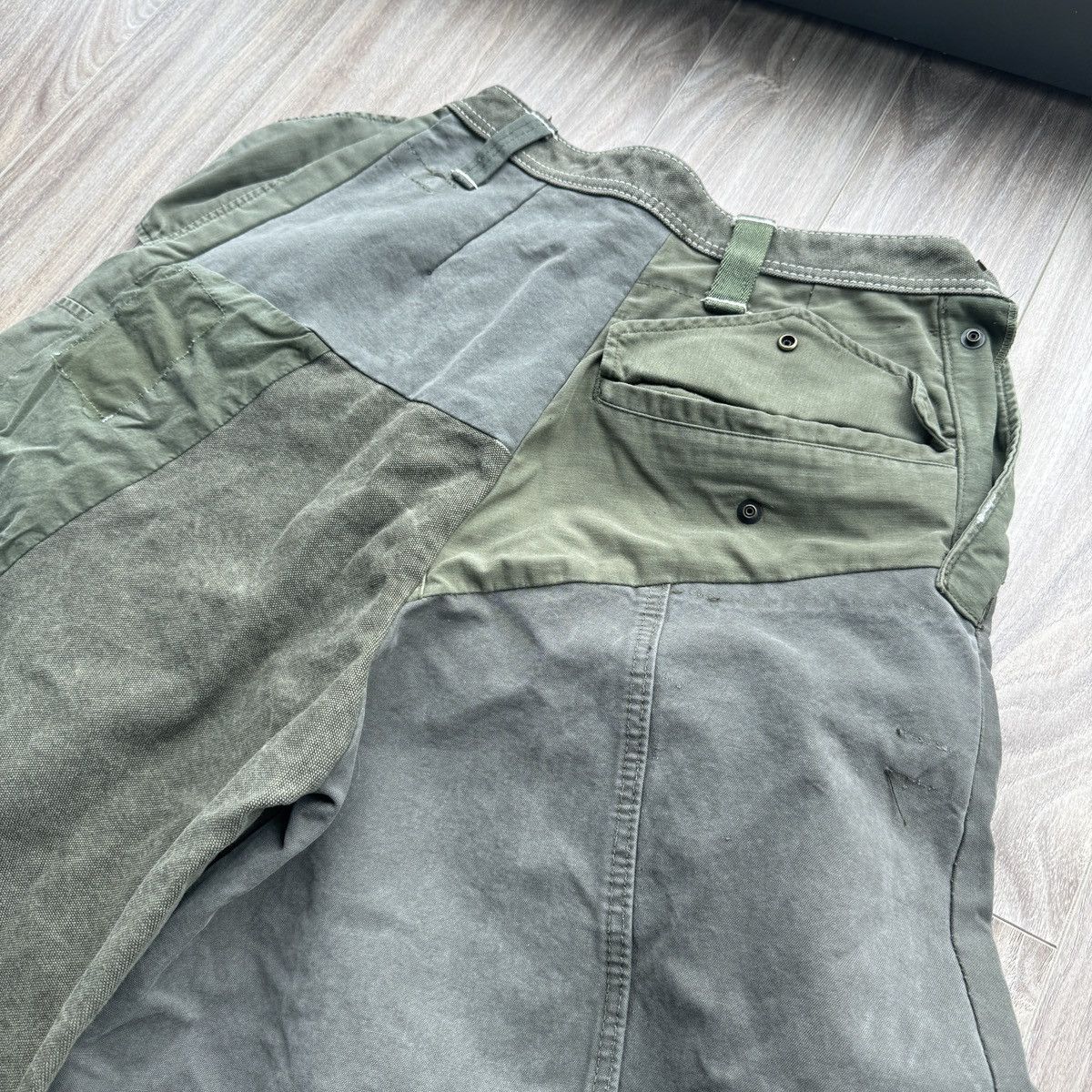 Kapital Kapital Cargo Patchwork Green Flare Pants Size US 30 / EU 46 - 7 Thumbnail