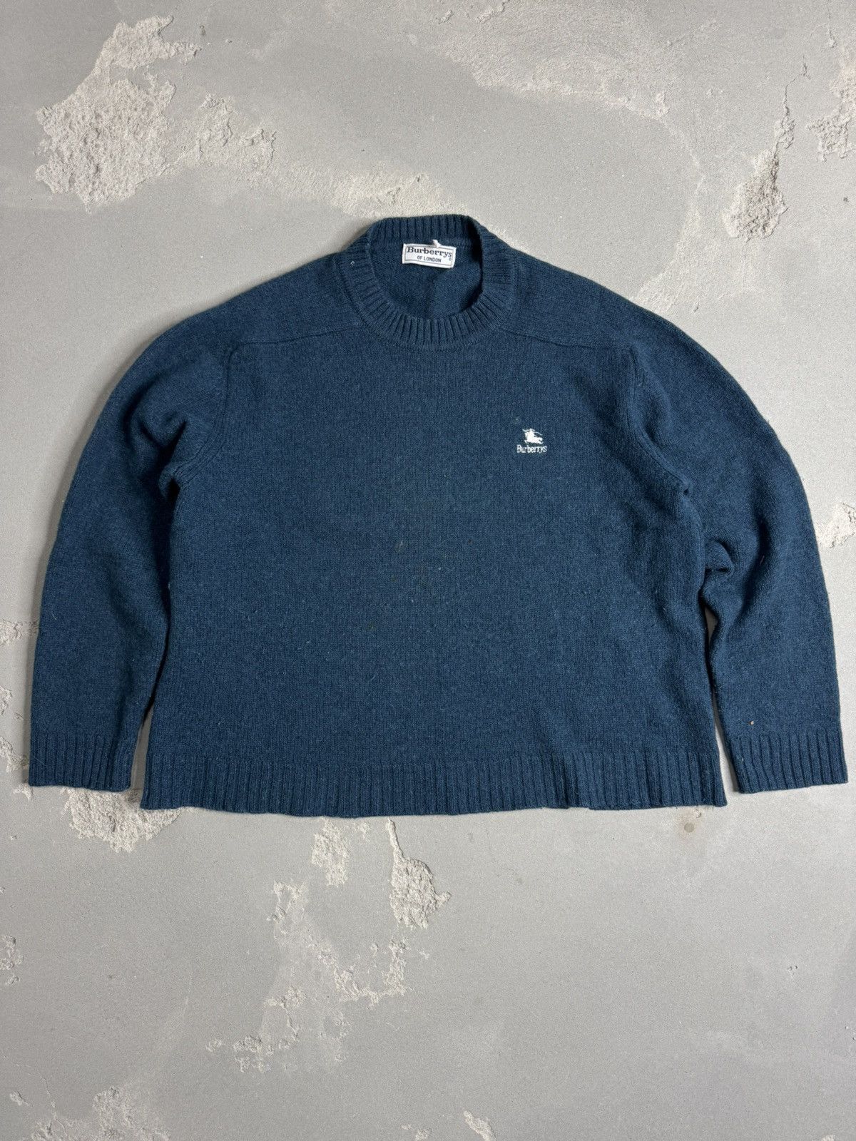 Burberry × Designer × Vintage Vintage Burberrys London Wool Knitted Sweater Navy Size US S / EU 44-46 / 1 - 1 Thumbnail
