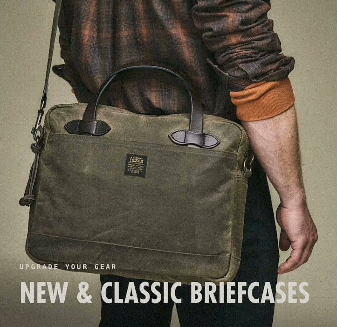 Filson Filson Millerain Waxed Canvas Briefcase Size ONE SIZE - 1 Thumbnail