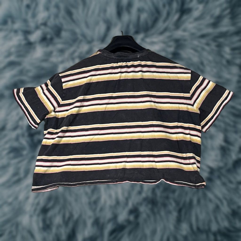 Billabong Billabong Cropped Short Sleeve Tee Striped Women Size S Multicolor Crew Neck Pockets T-Shirt Size 28" / US 6 / IT 42 - 1 Thumbnail