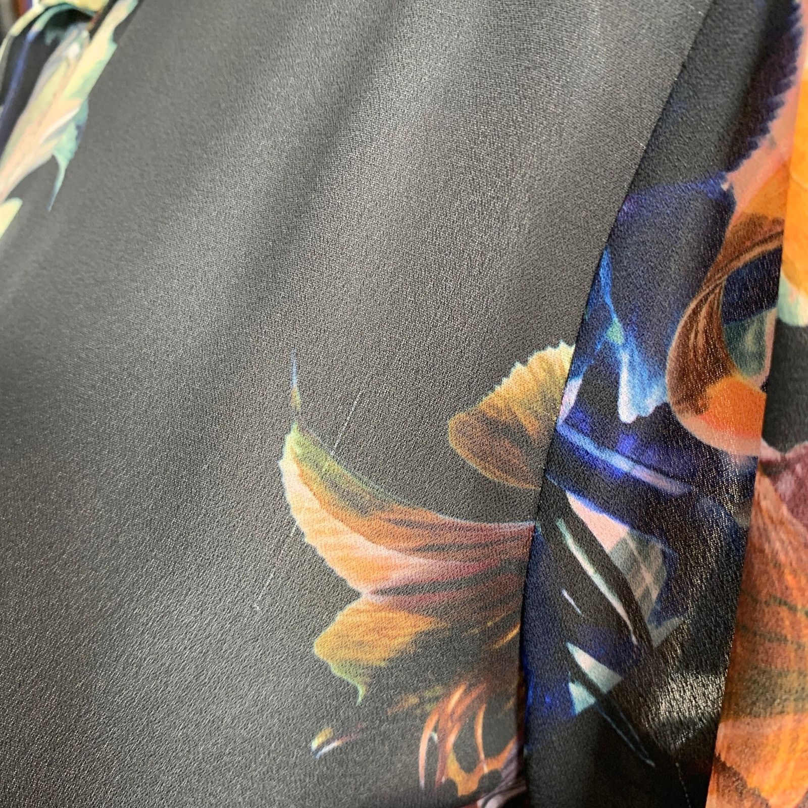 Other Black Multi Color Polyester Floral 3/4 Sleeves Shirt Dress Size M / US 6-8 / IT 42-44 - 6 Thumbnail