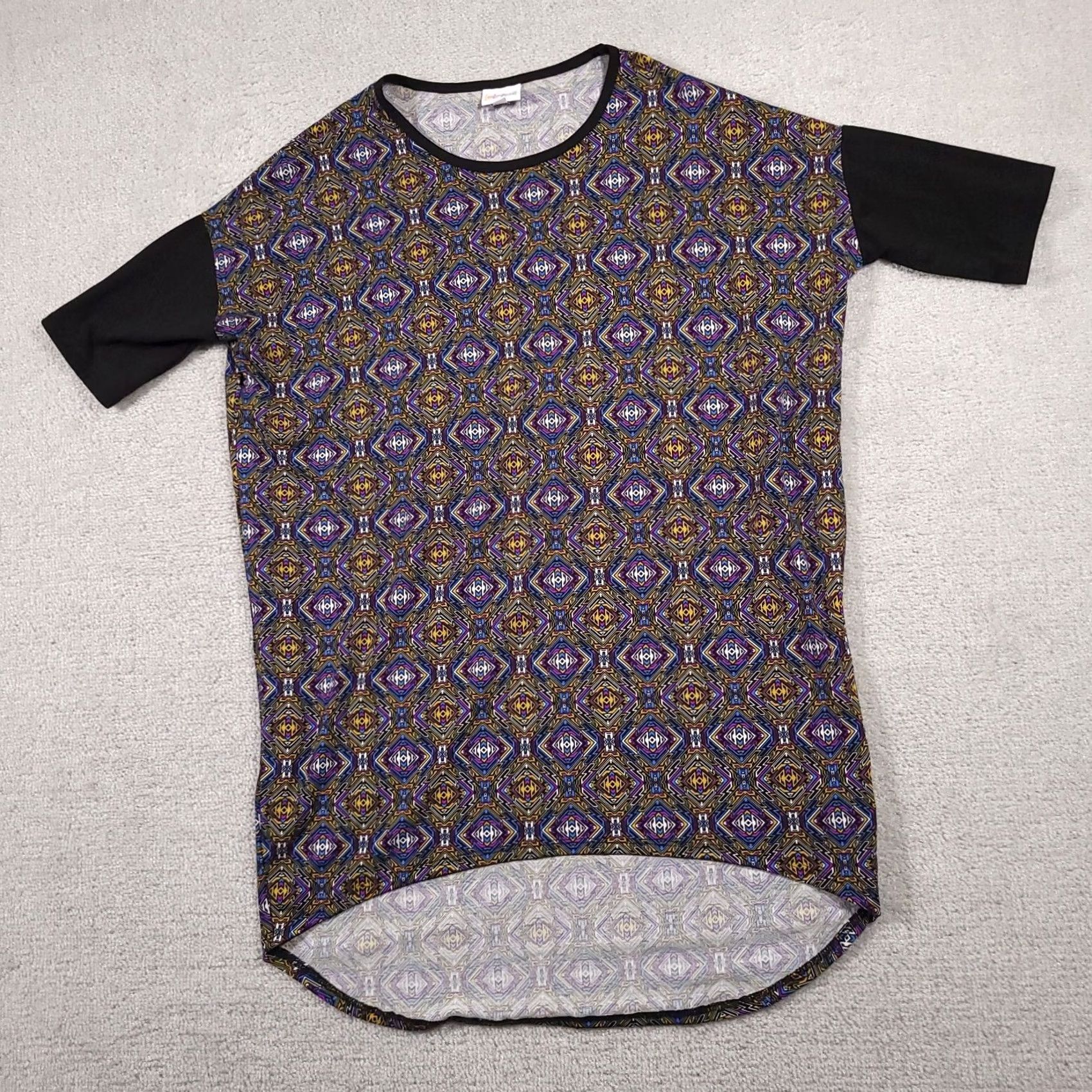 Vintage Lularoe Irma T-Shirt Women's XS Tunic Geometric Short Sleeve High Low USA Size XS / US 0-2 / IT 36-38 - 2 Thumbnail