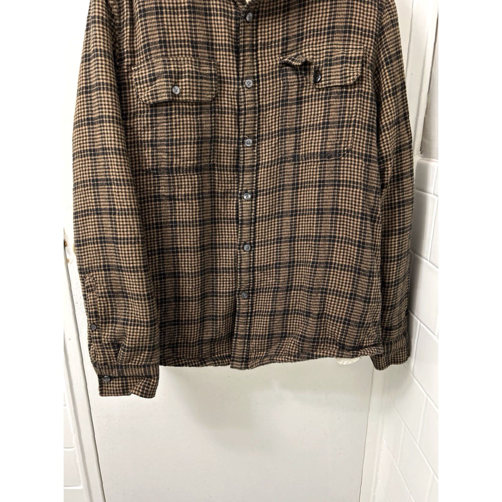 Michael Kors Michael Kors Shirt Jacket Mens M Brown Plaid Sherpa Lined Classic, Button, Pockets, Collared, Mid-Length Jacket, Casual, Fall Winter, Polyester, 28” Size US M / EU 48-50 / 2 - 3 Thumbnail