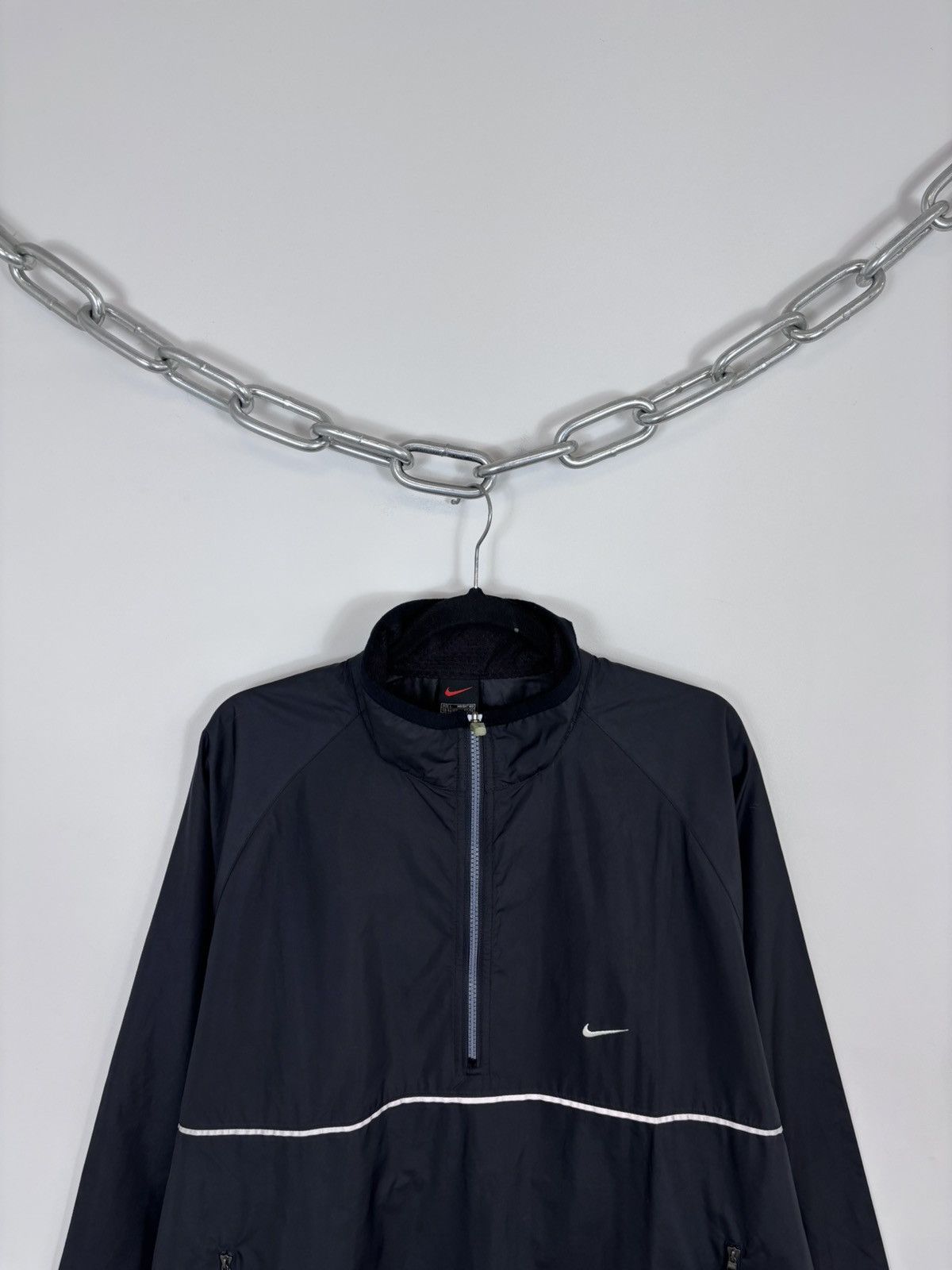 Nike Vintage 1990s Nike Y2K Black Swoosh Hype Anorak Jacket Size US L / EU 52-54 / 3 - 3 Thumbnail