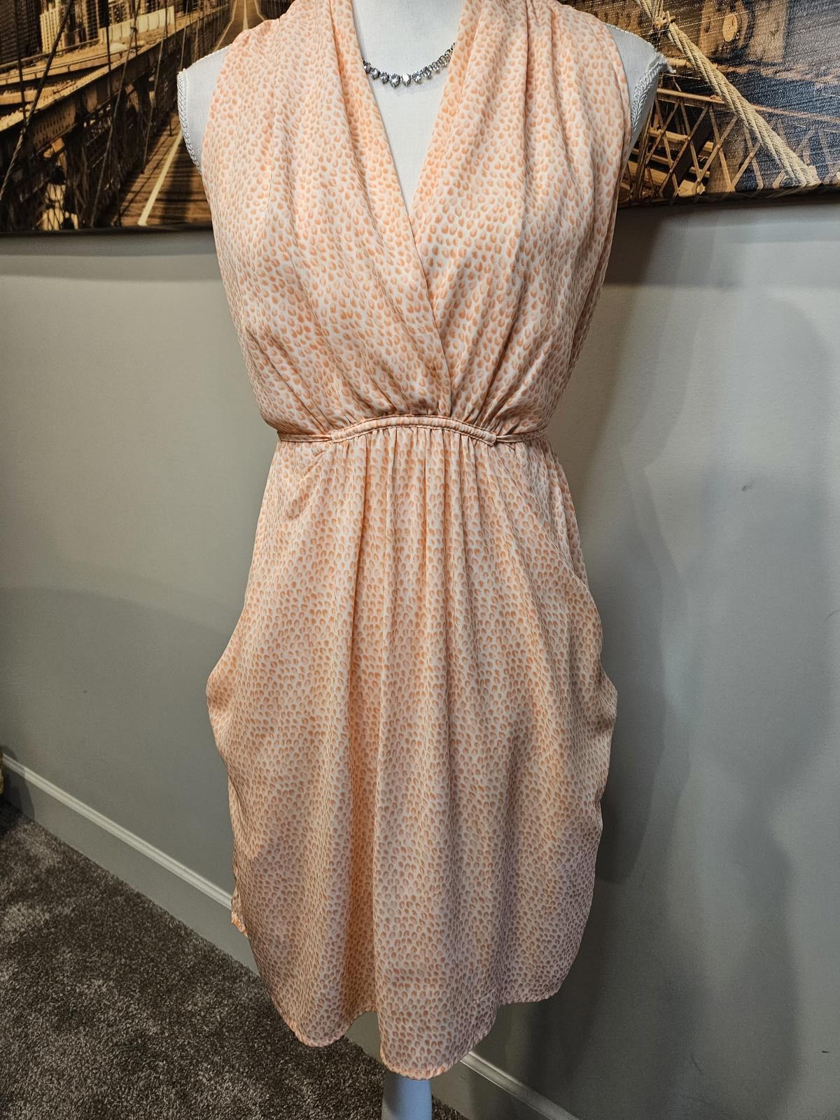 Bar III Bar lll Stylish Sleeveless Coral Dress with Tie Belt Size XS / US 0-2 / IT 36-38 - 1 Thumbnail