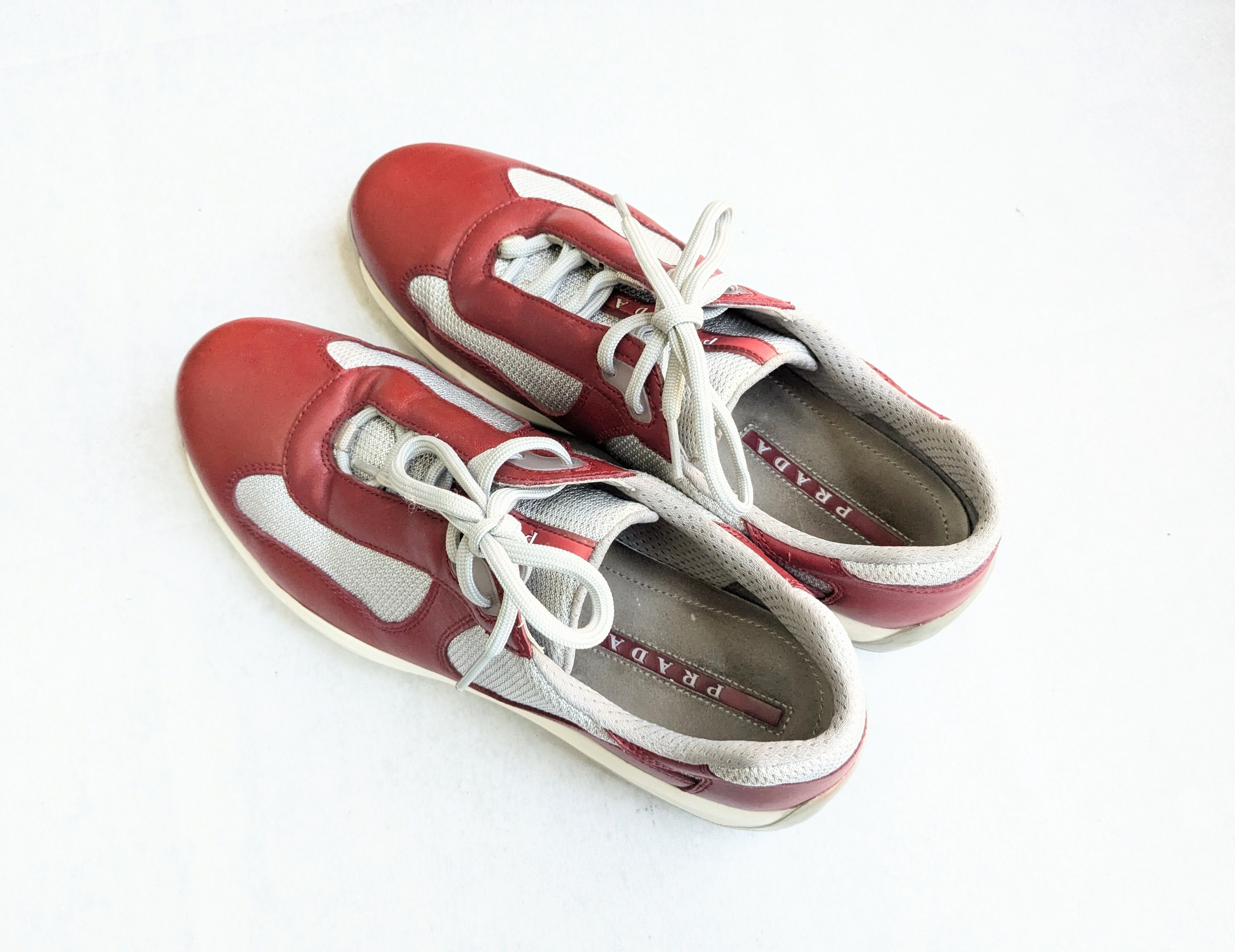Prada Prada America's Cup Sneakers Red 9 Low Tops Leather Size US 9 / EU 42 - 16 Thumbnail