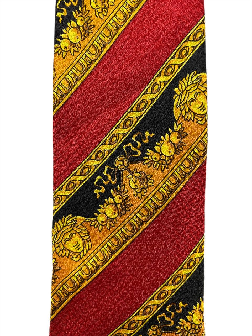 Versace Gianni Versace Medusa Baroque Monogram Multicolor Silk Tie Size ONE SIZE - 4 Thumbnail