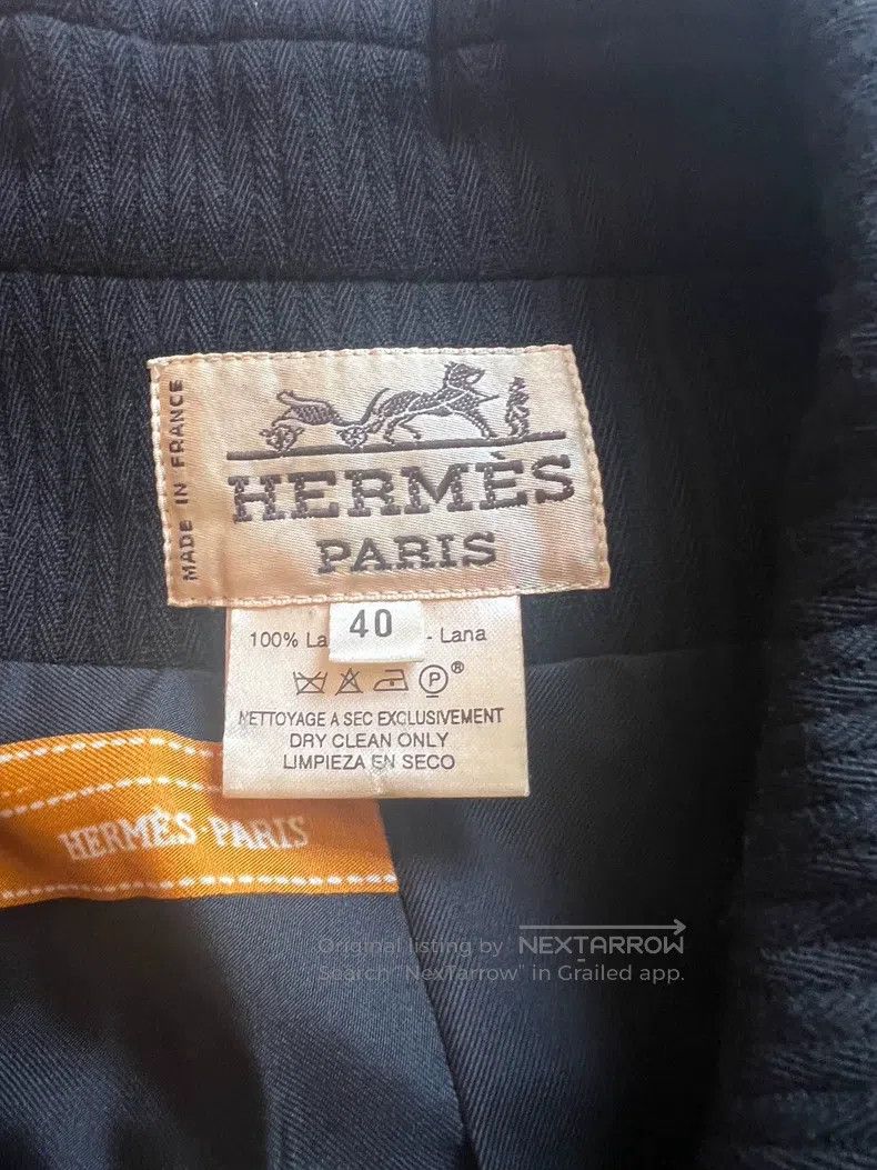 Hermes Hermes Silk Lined Wool Jacket, Black with Yellow Silk Ribb Size S / US 4 / IT 40 - 2 Thumbnail
