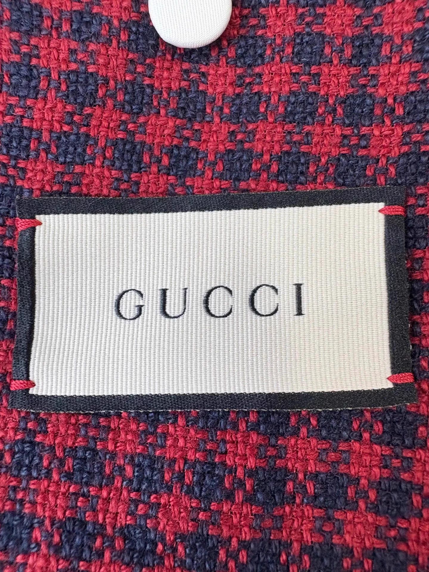 Gucci Gucci red check blazer embroidered unisex IT50 Size US M / EU 48-50 / 2 - 6 Thumbnail